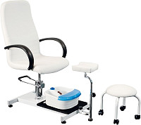 Sibel Fauteuil de P&eacute;dicure Hydraulique Blanc avec repose-pied r&eacute;glable 