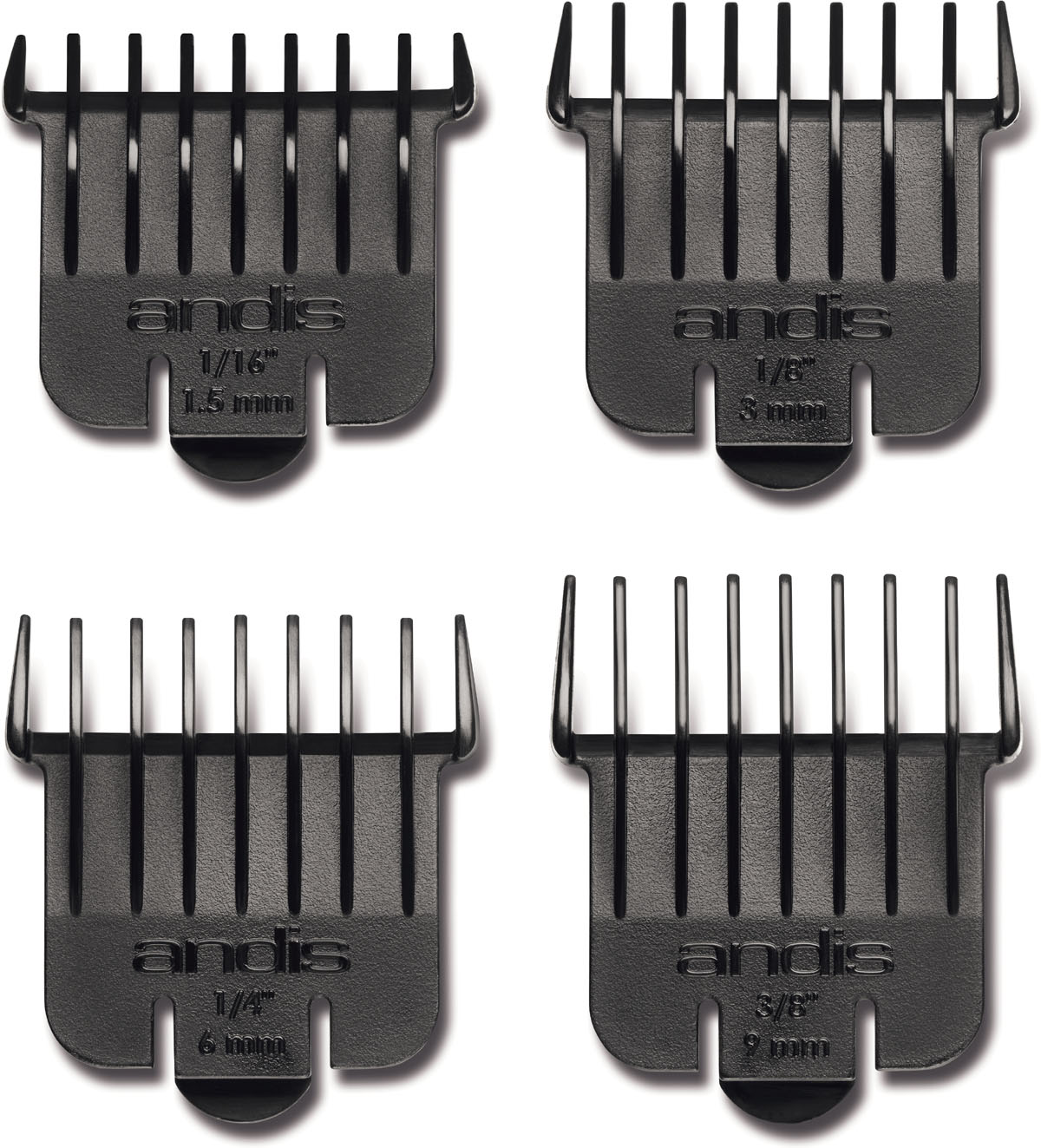  Andis Set de 4 Sabots contre peignes (1,55/3/6/10mm) 