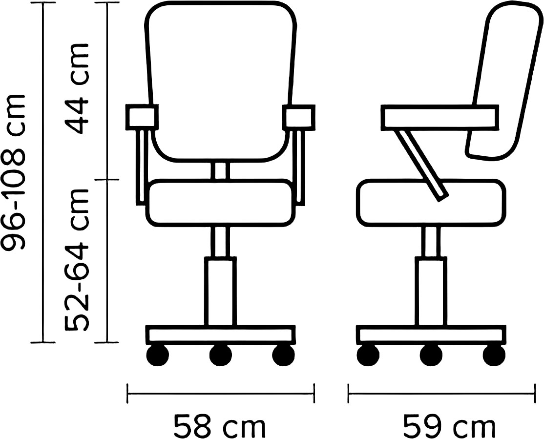  Hairway Fauteuil de coiffure "Augusta"  &agrave; roulette 