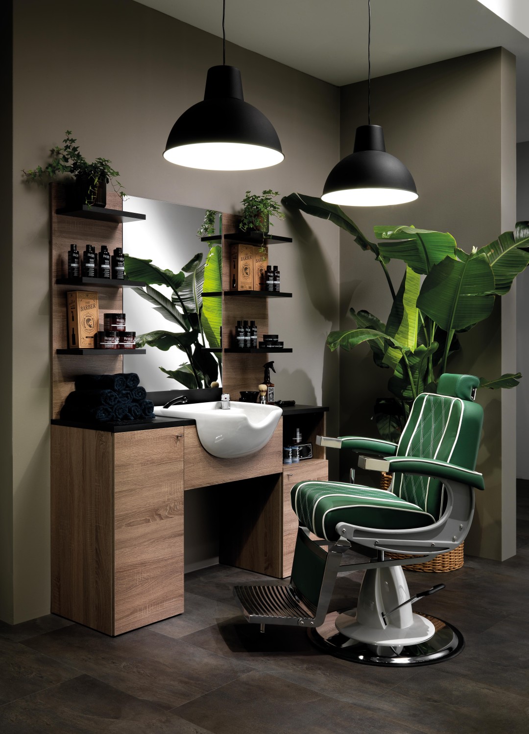  XanitaliaPro Hair Granada fauteuil de barbier vert 