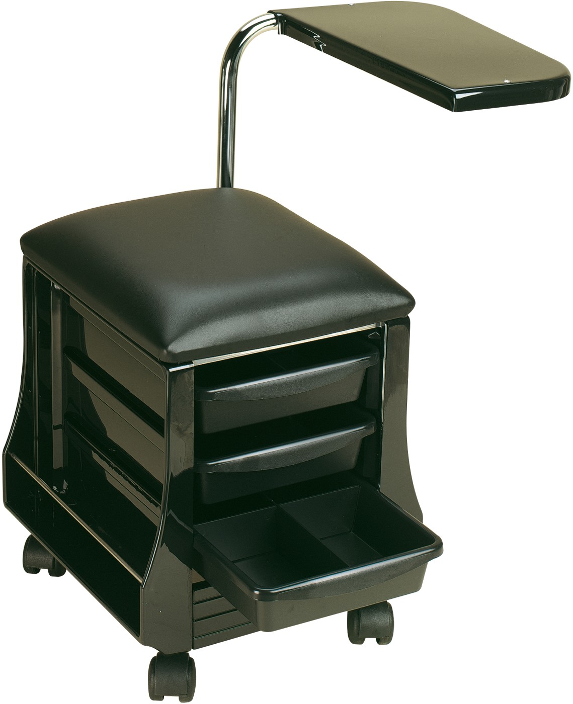 Sibel Tabouret Manucure Mobile avec Repose-Mains / Noir 