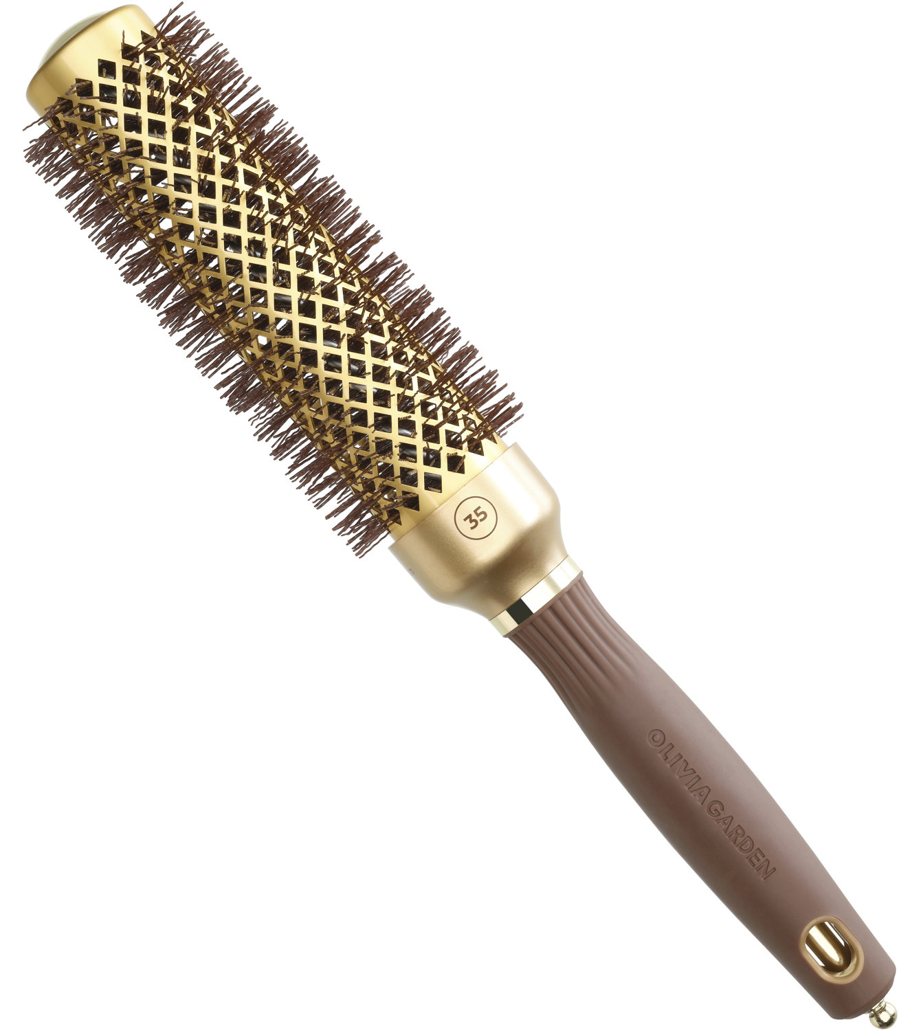  Olivia Garden Expert Blowout Speed Wavy Bristles Gold Brown 35 mm 