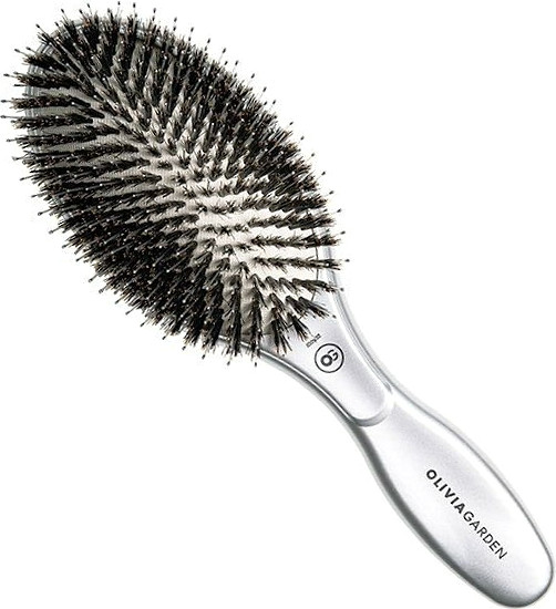  Olivia Garden Expert Care Oval Argent&eacute; en poils de sanglier et nylon 