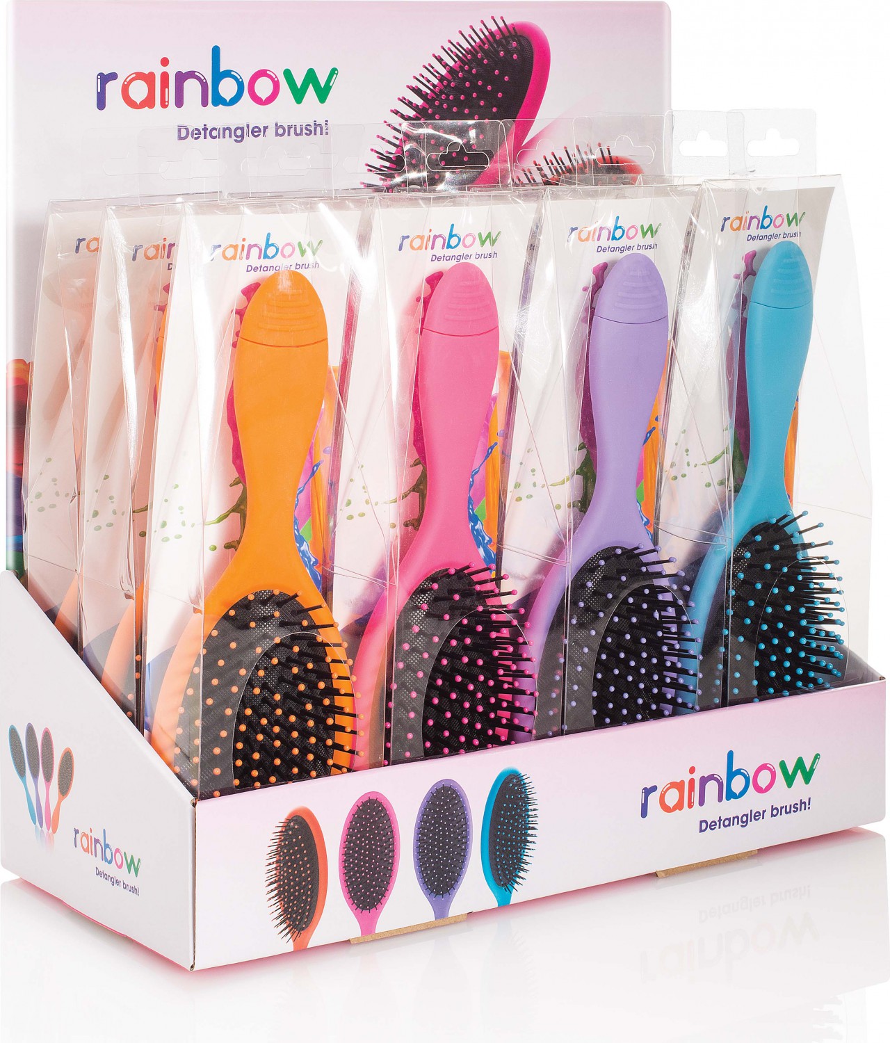  XanitaliaPro Rainbow brosse d&eacute;m&ecirc;lante pr&eacute;sentoir &agrave; 12 brosses en 4 couleurs diff&eacute;rentes 