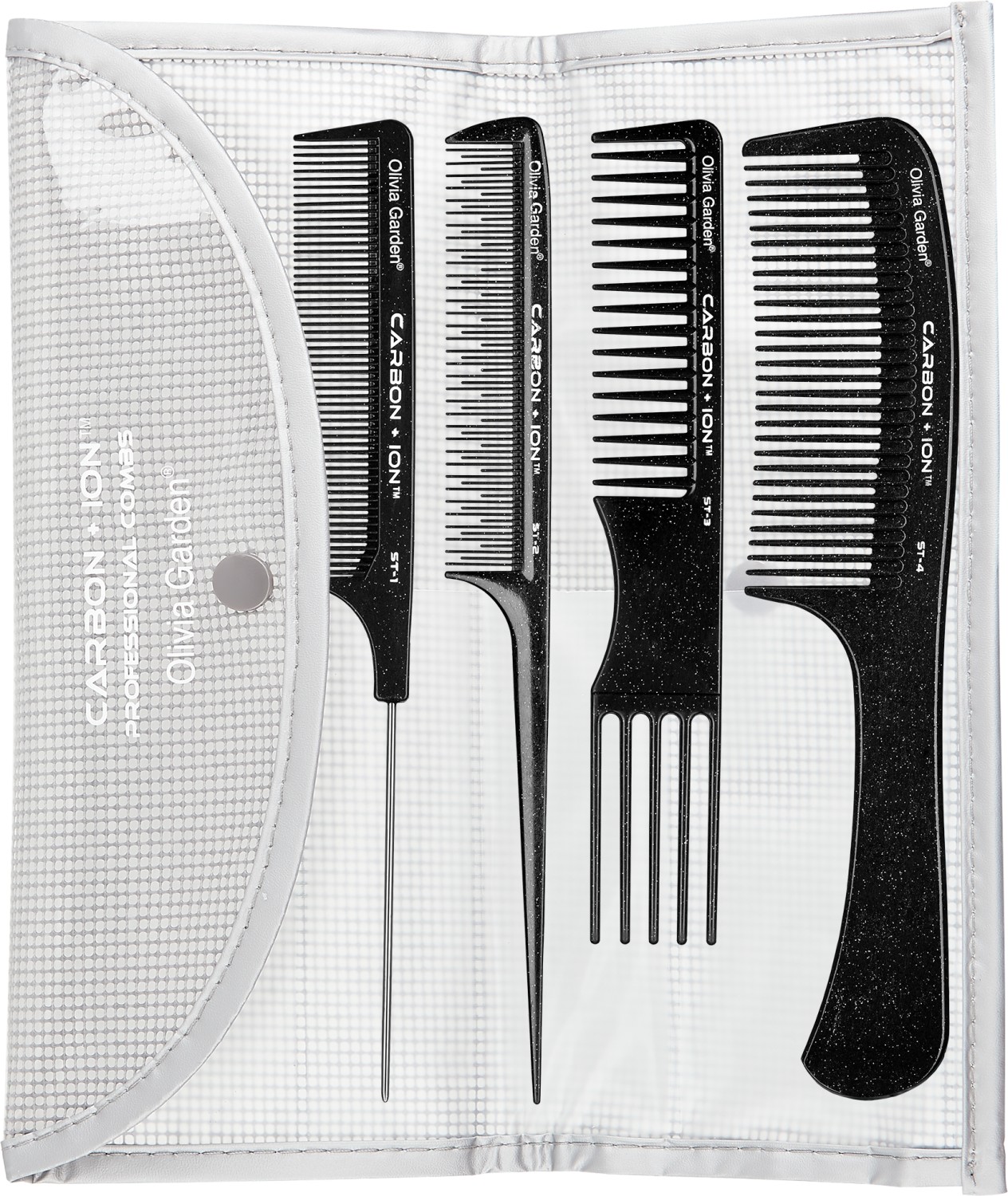  Olivia Garden Carbon + Ion Pouch ST Set de Peignes 