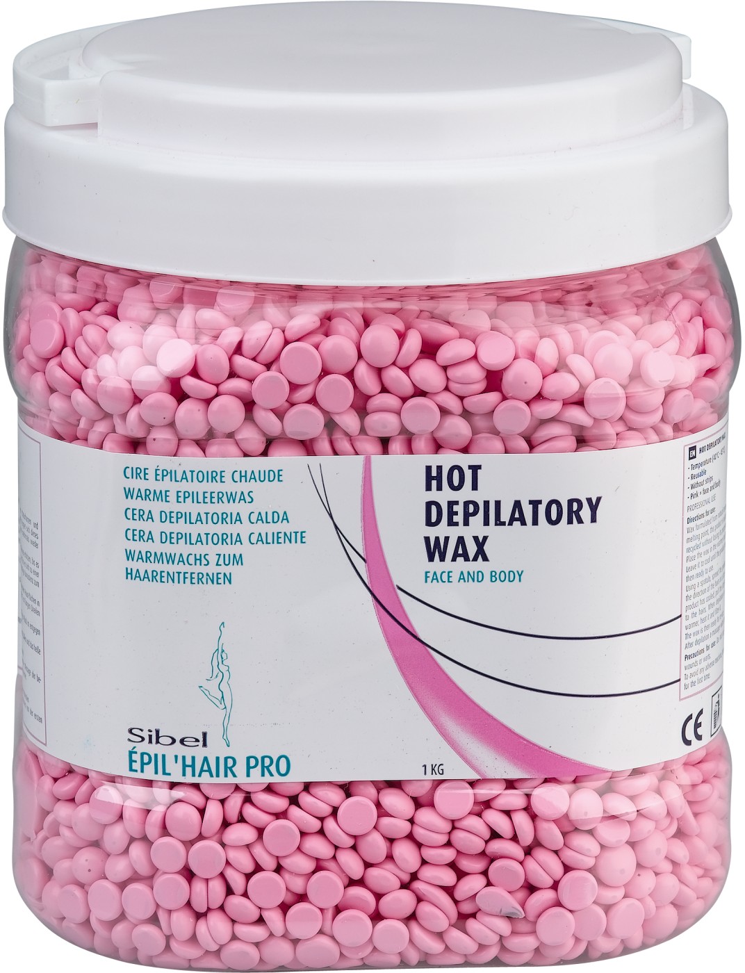  Sibel &Egrave;pil&rsquo;hair pro Perles de Cire Chaude r&eacute;utilisable Maxi PRO Rose 1KG 