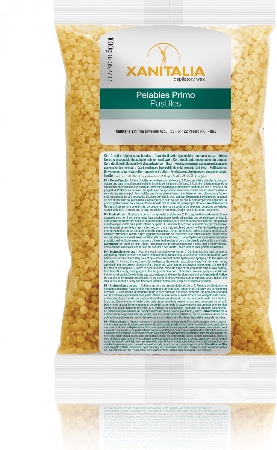  XanitaliaPro Film wax pelables primo brasilian system sachet 1000 g jaune 