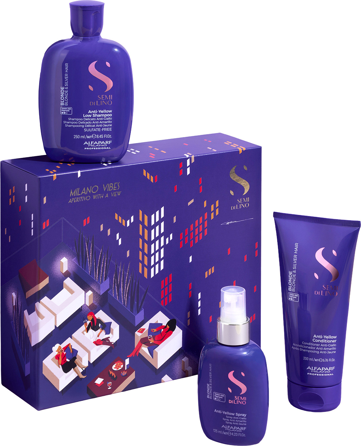  Alfaparf Milano Coffret Cadeau Semi di Lino Blonde Kit 
