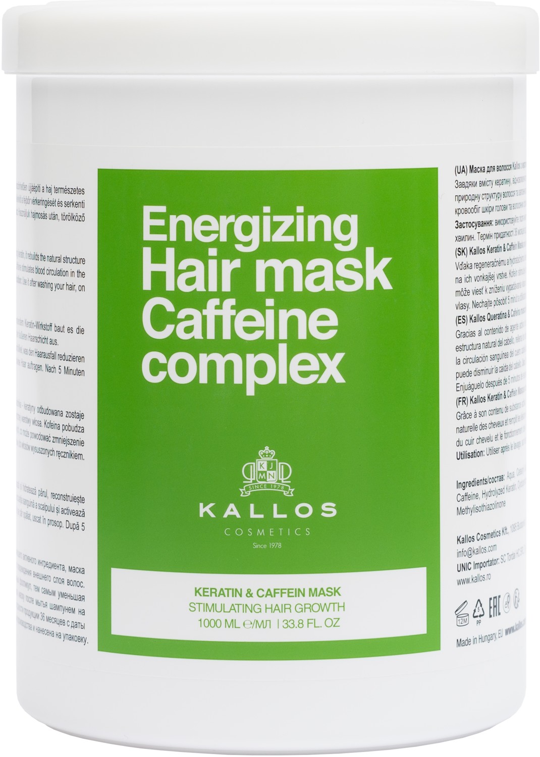  Kallos Keratin & Caffein Hair Mask 1000 ml 