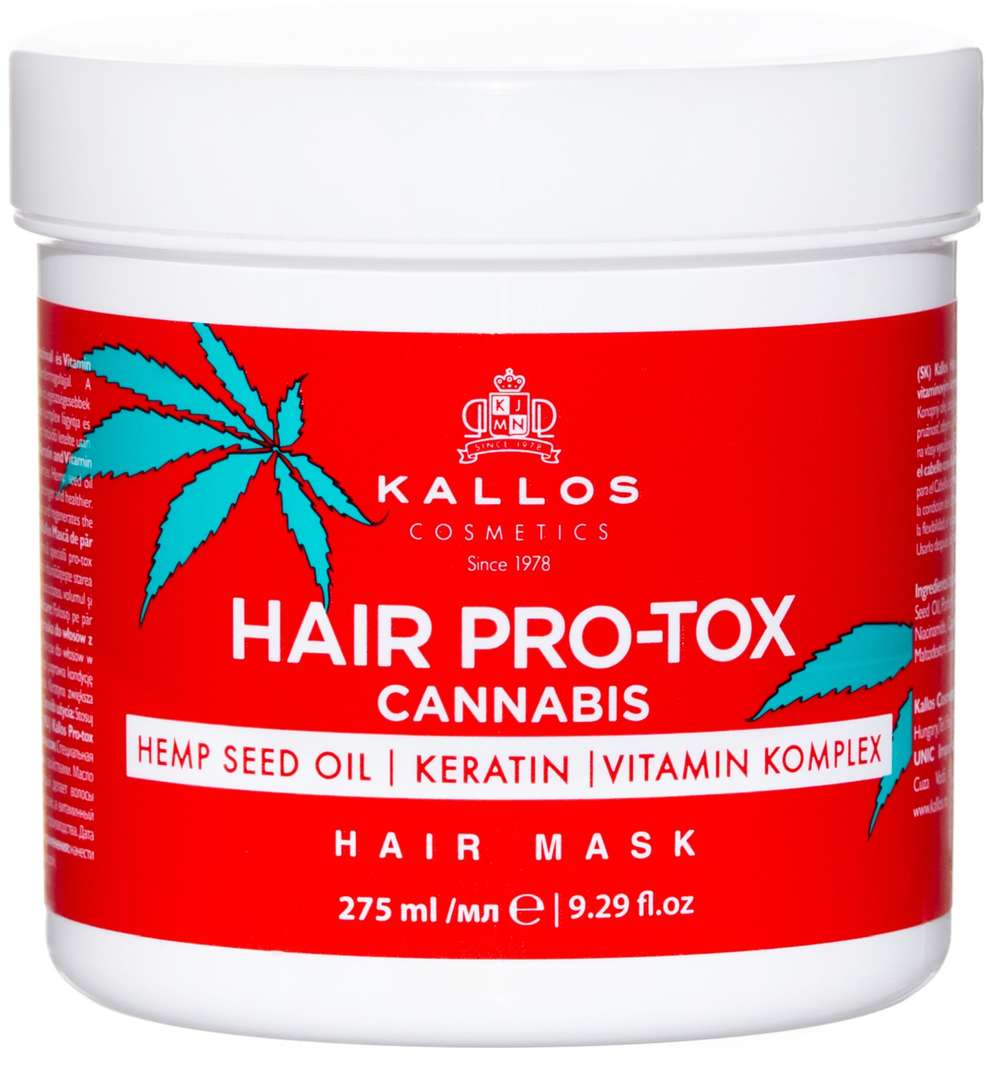  Kallos Hair Pro-Tox Cannabis Hair Mask 275 ml 