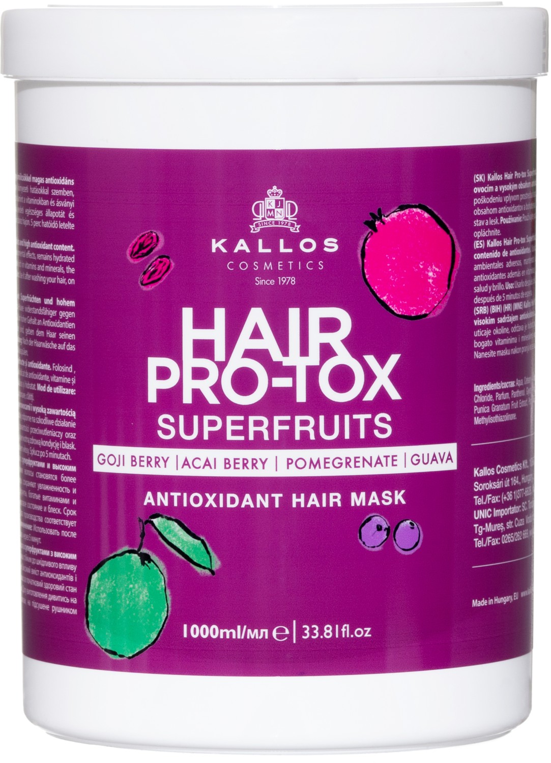  Kallos Hair Pro-Tox Superfruit Hair Mask 1000 ml 