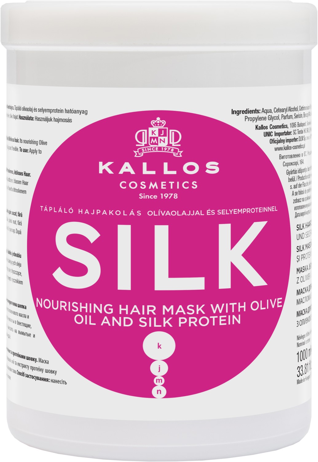  Kallos KJMN Silk Nourishing Hair Mask 1000 ml 