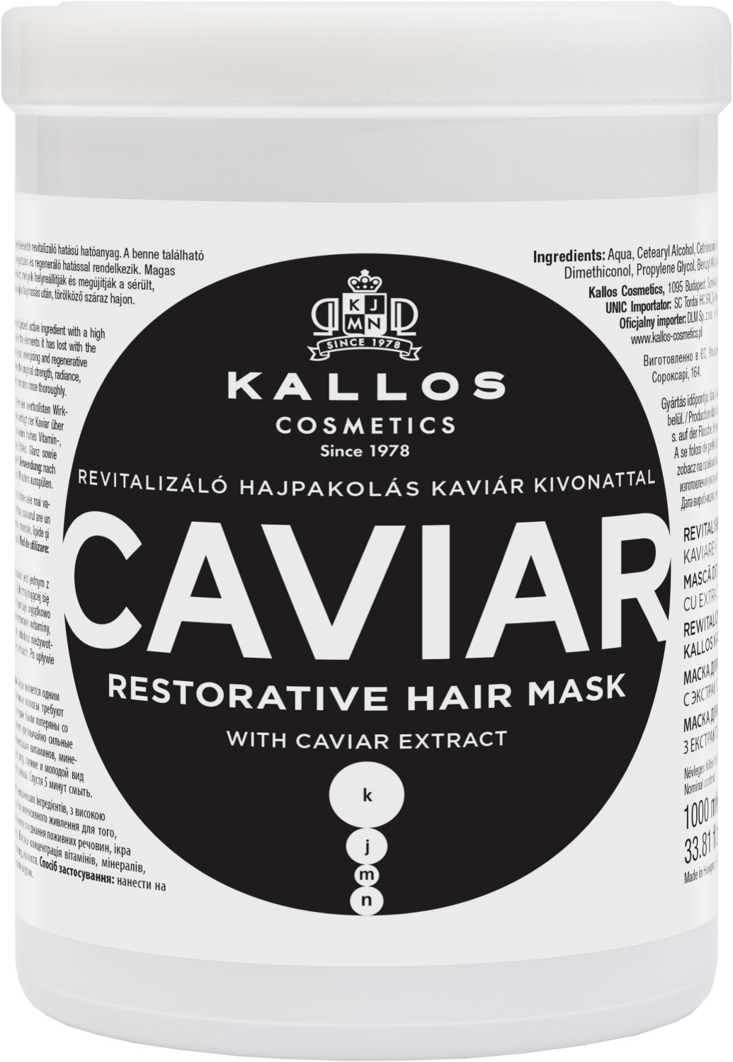  Kallos KJMN Caviar Restorative Hair Mask 1000 ml 