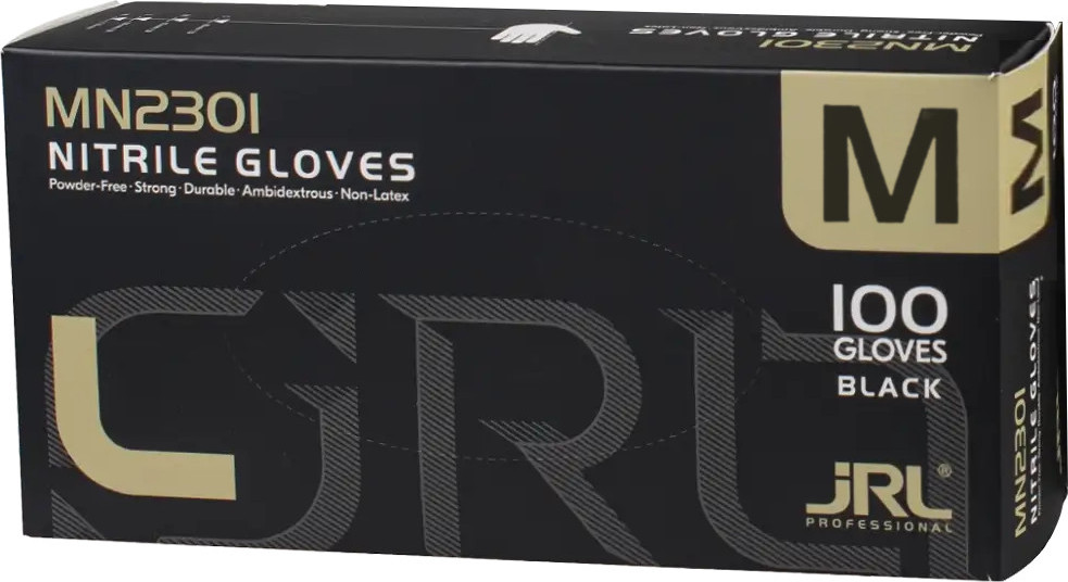  JRL Gants en nitrile M Noir 