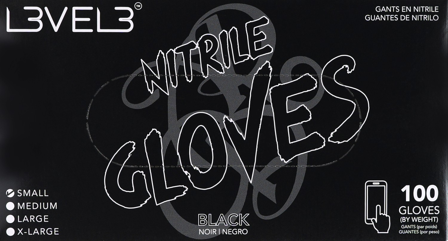  L3VEL3 Gants en nitrile S Noir 