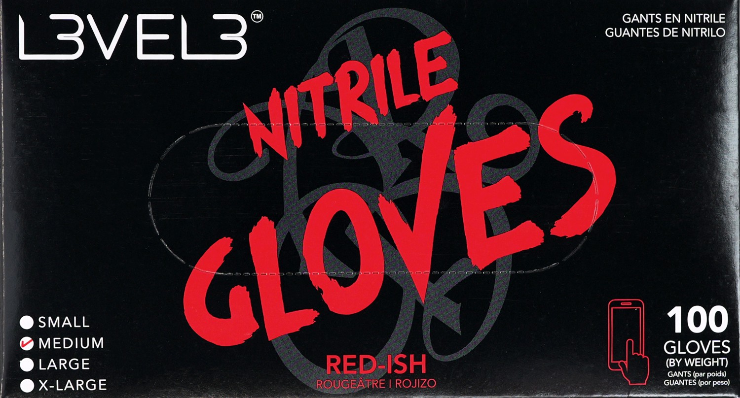  L3VEL3 Gants en nitrile M Rouge&acirc;tre 