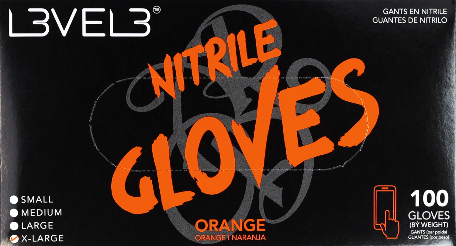  L3VEL3 Gants en nitrile XL Orange 