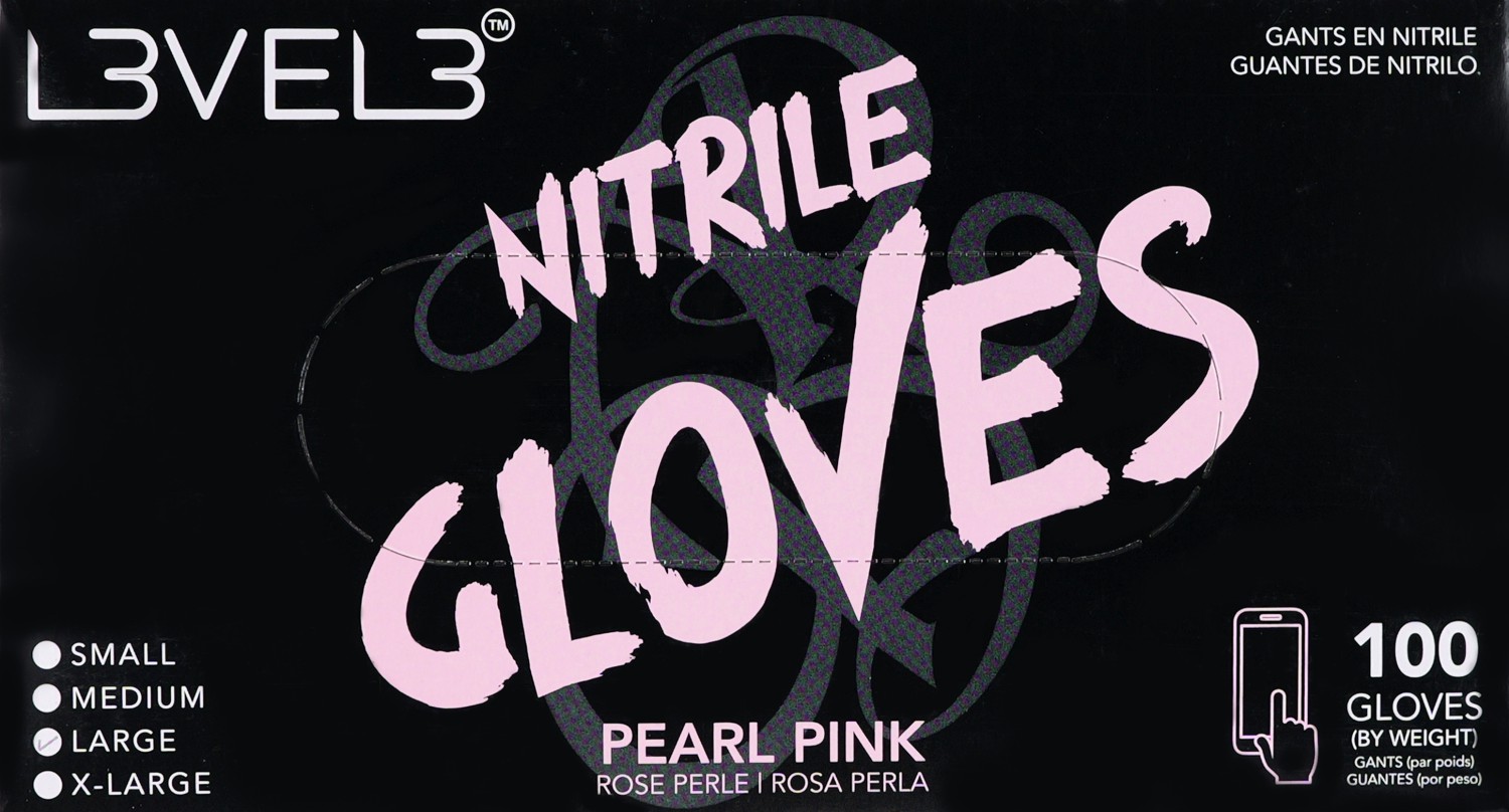  L3VEL3 Gants en nitrile L Rose Perle 