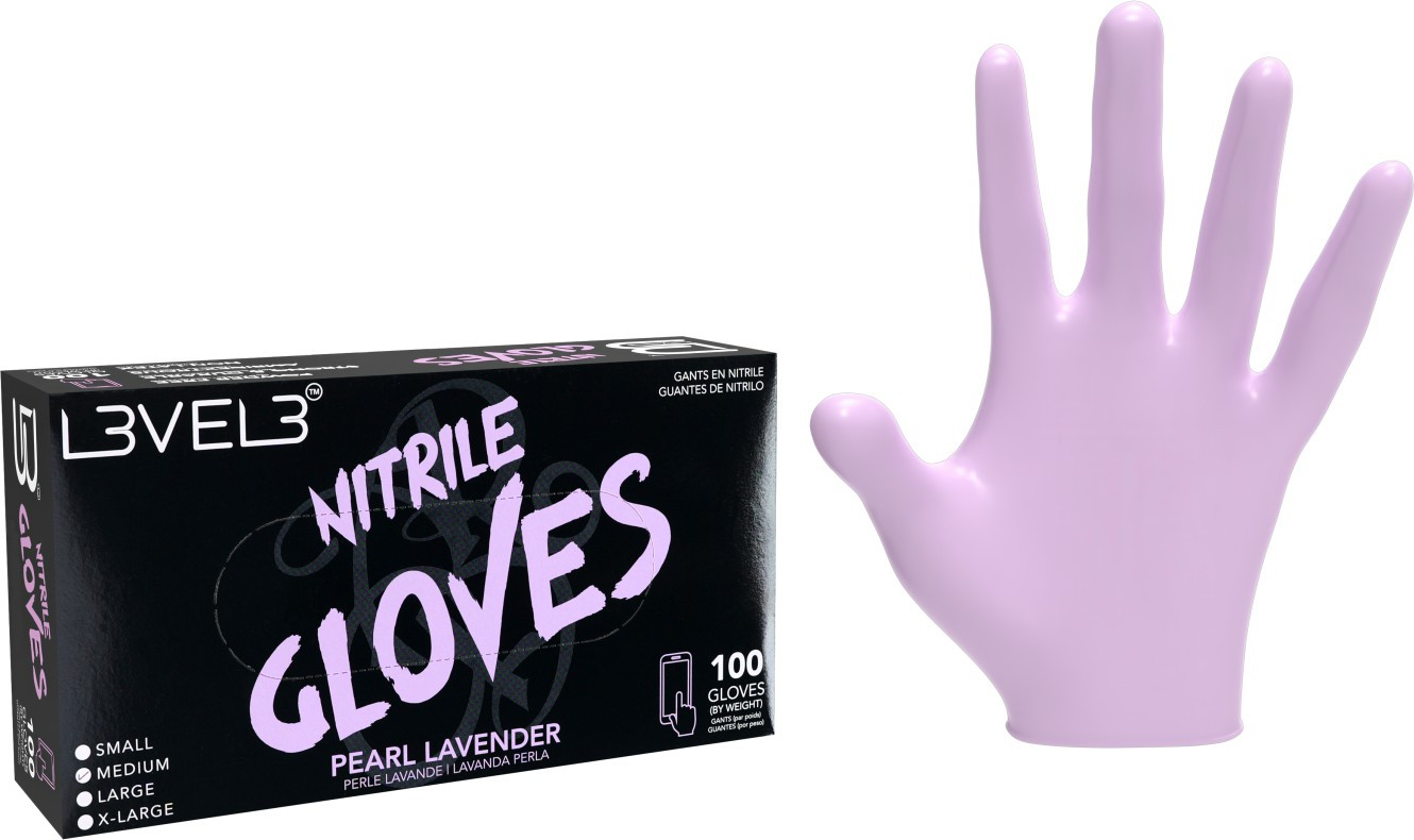  L3VEL3 Gants en nitrile M Lavande Perle 