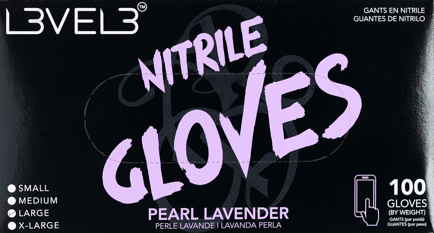  L3VEL3 Gants en nitrile L Lavande Perle 