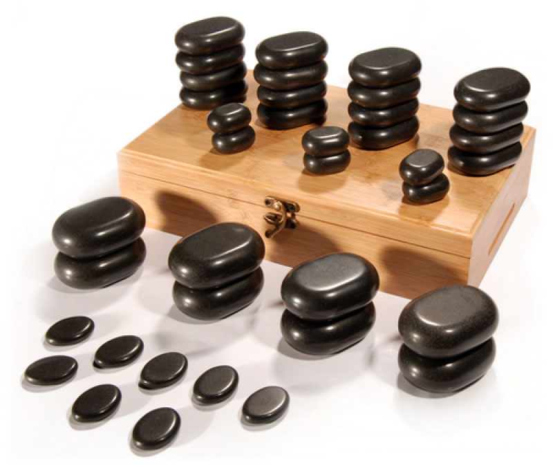  Sibel Set de Pierres Chaude pour Massage Hot Stone avec 36 Pierres en Basalte 